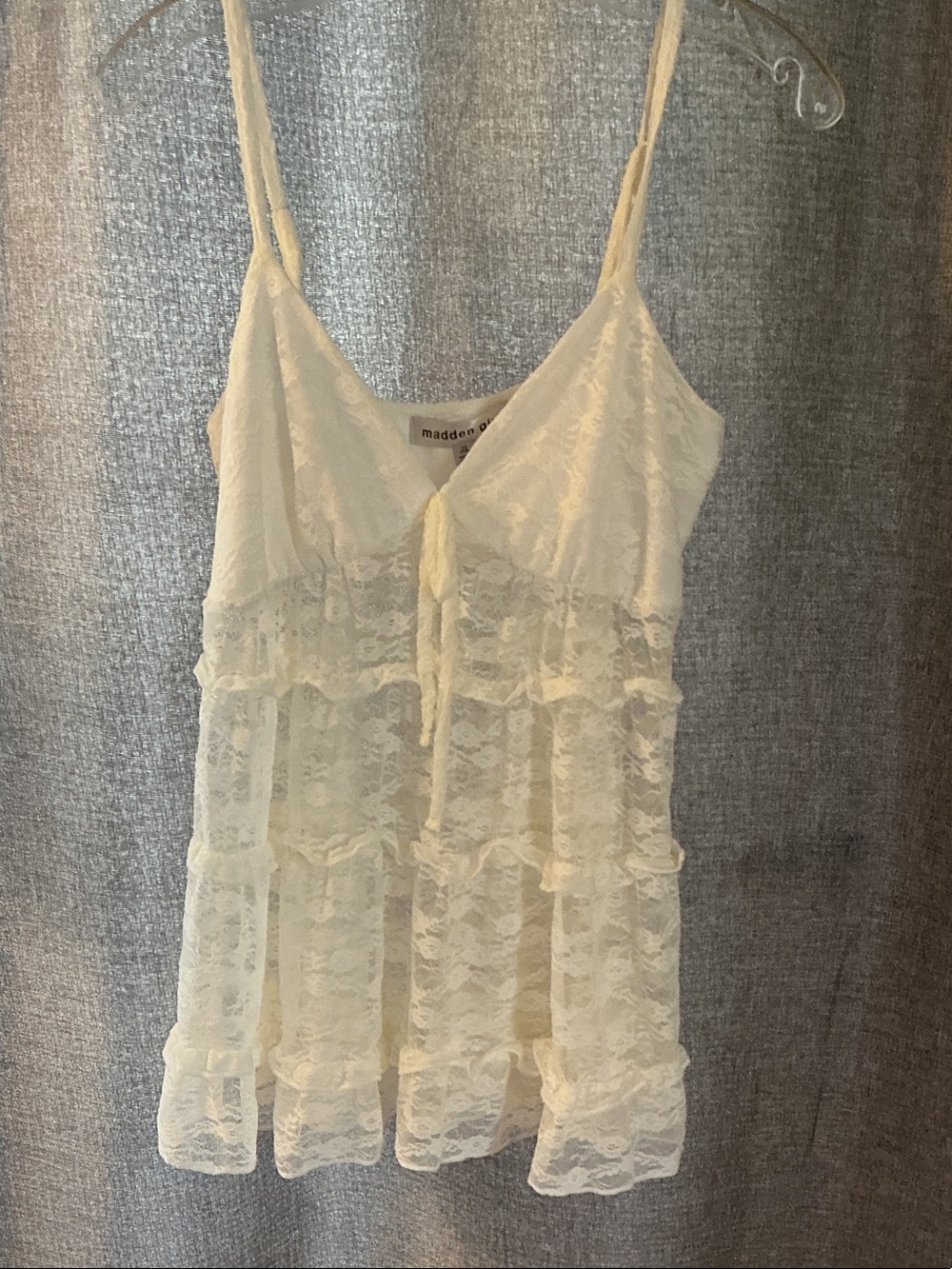 Madden Girl Lace Tiered Slip in Ivory